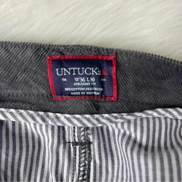 UNTUCKit Men's Corduroy Pants - Dark Gray - Picture 4 of 6